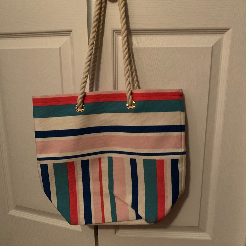 Striped tote bag